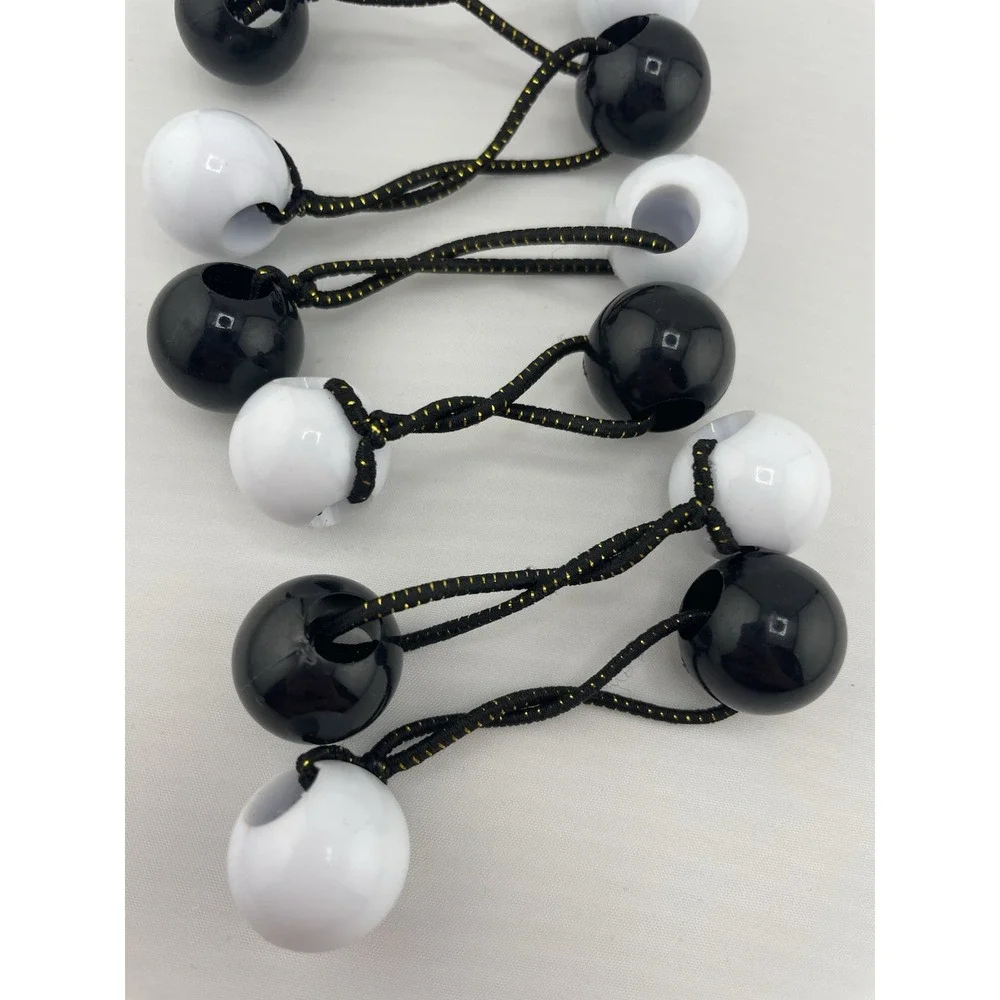 Vintage Lot Girl's Knocker‎ Ball Hair Tie Pony Holders Accessories Black/white